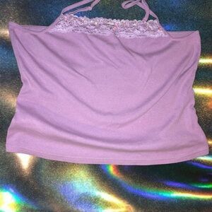 Y2K Lavender Lace Trim Cami